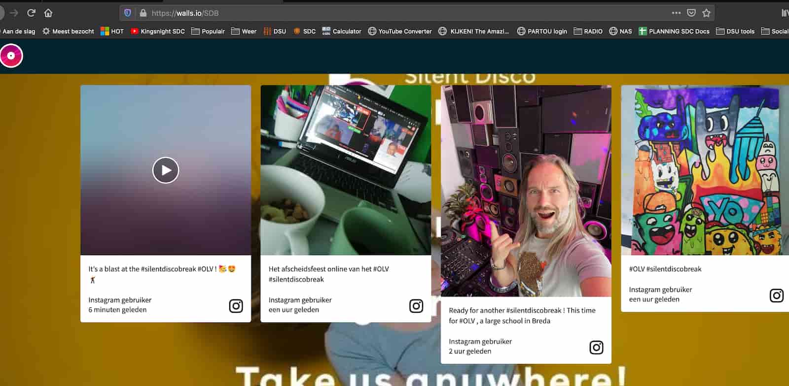 Digitale Kerstborrel socialwall