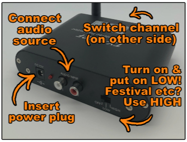 Silent Disco transmitter manual